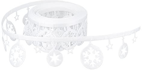 Ideen mit Herz Deko-Zierband auf Rolle | 4 m lang | weiß | selbstklebend | Satin-Optik | Deko-Girlande | Weihnachtsdeko (Weihnachtskugeln | 3,5 cm breit)