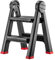 KADAX Escalera Plegable para Taller, 47 x 44 x 63 cm, Escalera Plegable de plástico, Escalera Plegable con 2 peldaños, soporta hasta 150 kg, Escalera Escalera, 2 peldaños, Color Negro