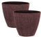 simpa Allure Textured Plastic Planters DUSTY PINK Set of 2 Pots - 33cm (H) x 38cm (Diameter)