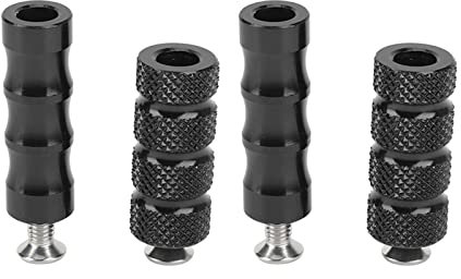 2 Paar Motorrad Schalthebel Fußrasten,CNC Bremshebel Fußpedal,Schwarz Rutschfeste Rändelschalthebel Peg, Prozessbeschichtung Präzise Passform M6 Bremspedal für 6mm Befestigungsschrauben Motorrad