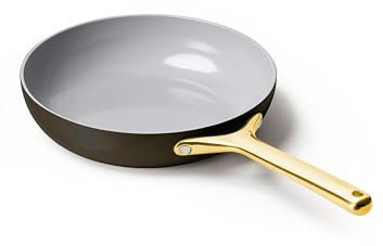 Caraway Nonstick Ceramic Frying Pan (2.7 qt, 10.5) - Non Toxic, PTFE & PFOA Free - Oven Safe & Compatible with All Stovetops (Gas, Electric & Induction) - Black