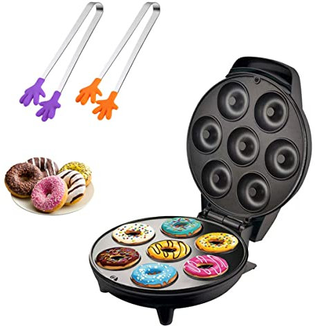 Electric Non-Stick Donut Maker- Create 7 Delicious Mini Doughnuts With Ease. Perfect For Fun Decorating, Icing And Baking Treats With Kids