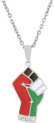 Lpitoy Art Palestine Map Pendant Necklaces - Ethnic Pattern Flag Region Palestine Maps Collarbone Chain Necklaces Charm Hip Hop Patriotism Jewelry