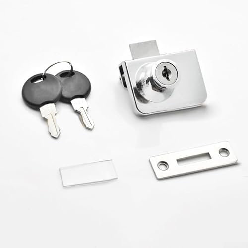 Glastürschloss aus Zinklegierung, Vitrinenschloss, Vitrinenschloss mit Schlüsseln, Möbelbeschlägen, passend für 5–8 mm Glastüren (Doppel)
