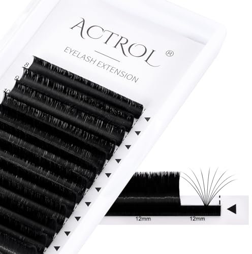 ACTROL Easy Fan Lashes Eyelash Extensions 0.07 D 70° Curl 8-15mm Mixed Tray Mink Volume Premade Russian Lashes 3D-20D Withstand 100℃