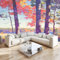 Fototapete Herbstliches Birken-Aquarell Vlies Modern 3D Wandbild, Schadstofffrei Uv-Beständige Wanddekoration Für Wohnzimmer, Schlafzimmer, Büro - Feuchtigkeitsresistent B350 X H256 Cm
