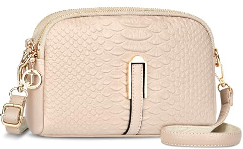 Faneam Damen Klein Handy Umhängetasche PU Leder Crossbody Bag Handtaschen Damen Klein mit Verstellbar Abnehmbar Schultergurt Kleine Umhängetasche für täglichen Gebrauch (Aprikose)