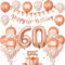 Decoration Anniversaire 60 Ans, Ballons Anniversaire avec Ballon Rose Gold, Ballon Paillette et Ballon 60 Ans, Banderole Joyeux Anniversaire, Topper Happy Birthday, pour Decoration Anniversaire Fille