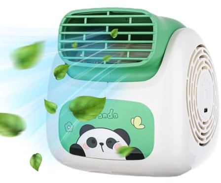 Nankoyal Pequeño ventilador de escritorio recargable, aire acondicionado - Aire Acondicionado USB Con Diseño Panda | Aire acondicionado USB, aire acondicionado para habitaciones pequeñas, aire