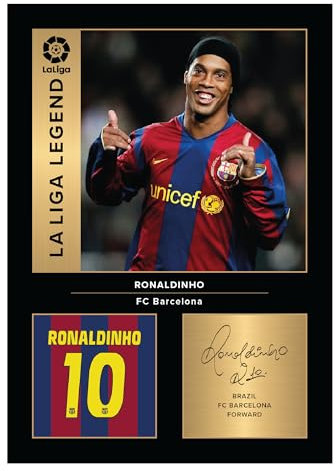 Icons Wall Art Ronaldinho Barcelona Legends Signiertes A4-Foto, Geschenk für Barca-Fans, digital reproduzierte Unterschrift, ungerahmt