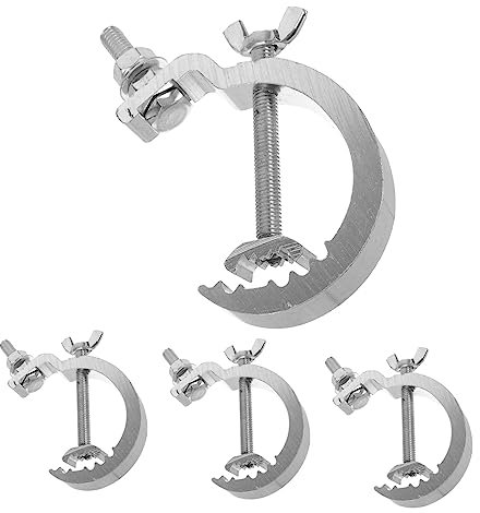 Toyvian 4 Piezas gancho de luz de escenario resaltador abrazaderas de truss dj Gancho de colgar Gancho de truss ganchos ligeros abrazaderas ligeras de servicio pesado aleación de aluminio