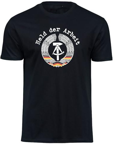 DDR Shirt: Held der Arbeit - Zirkel, Ostalgie, Nostalgie, Geschenk, Retro, schwarz, XL