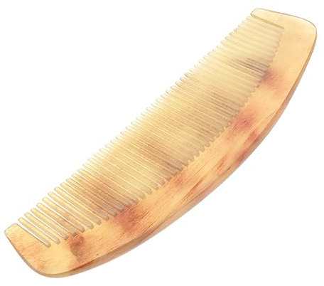 NULYLU Breiter Kamm für das Haar Haarkamm aus Naturhorn antistatische Haarbürste für Frauen fördert die Durchblutung verhindert Haarausfall Glättungskamm tragbar exquisit 17 cm