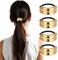 Ymapinc 4 Stück Goldene Haargummis Mode Pferdeschwanz Haargummi Damen Elegante Pferdeschwanzhalter Elastische Haarbänder für Alltag Arbeit Party