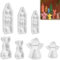 lafo 7 Stück Silikonform Ostern, enthält 3 Silikonformen Häuser, 2 Gießformen Engel, 2 Silikonformen Hase, 3D Gießformen, Langlebige Gießformen Silikon (Hase + Haus + Engel)