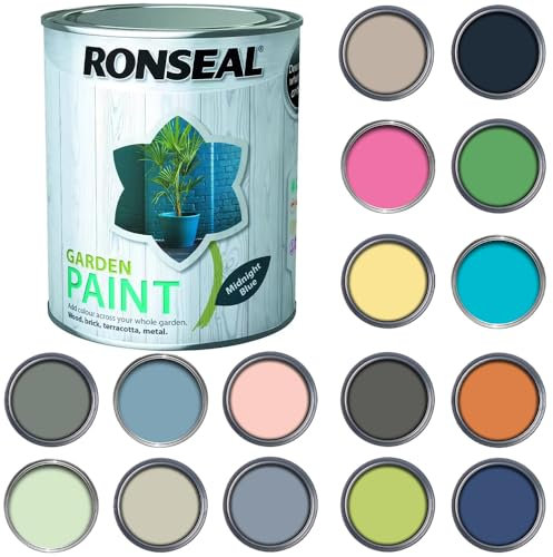 Q&H Garden Paint 750ml - Exterior Wood Paint - Waterproof & Weatherproof Outdoor Furniture Paint Tin - Long Lasting Fence Paints Matt Finish - Sheds, Benches, Woods, Stones Paint (Midnight Blue)