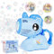 Seifenblasenmaschine, Ambesty Einhorn Seifenblasenpistole Kinder, Seifenblasen Pistole mit 100ml Seifenblasen Flüssigkeit, Bubble Gun Machine mit Licht Kinder/Geburtstag/Party/Hochzeit (Blau)
