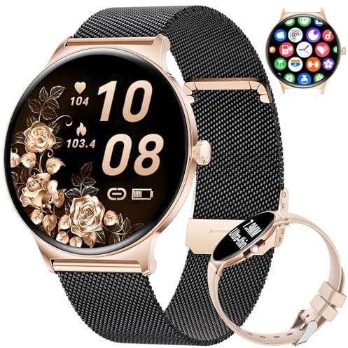 LIGE Smart Watches for Women with Bluetooth Call, 1.43 AMOLED Ultra-Clear Screen with Heart Rate/Sleep Monitor, Fitness Tracker Smart Watch with 120+ Sport Modes for Android iOS,7.9mm Ultra-thin