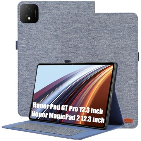 XLTTONG for Honor MagicPad 2 12.3 inch Case,TPU Bumper Folio Stand Card Holder Protective Cover Case for Honor Pad GT Pro 12.3 inch Tablet (Blue)