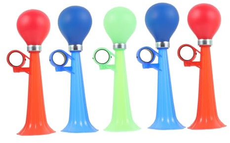 EXAOMBLE 5 Stück-Pack Kinder Fahrradhupe Kunststoff Retro Fahrradhorn Laut Lenker Montage Fahrradzubehör Für Standard Und Mountainbikes