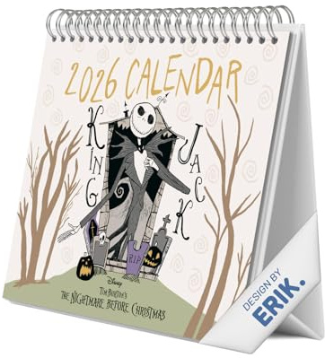 Grupo Erik Kalender 2026 Tischkalender Disney The Nightmare Before Christmas Kalender Familienplaner - Tischkalender 2026 zum Aufstellen 20 x 17 cm Jahreskalender 2026 - Disney Fanartikel Geschenke