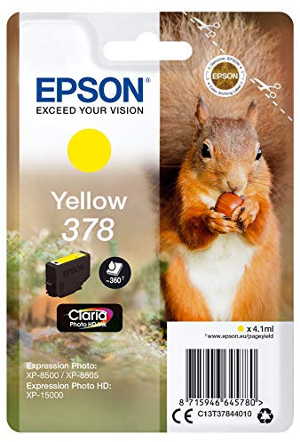Epson EP64578 Original 378 Tinte Eichhörnchen (XP-8500, XP-8600, XP-8605, XP-15000), gelb