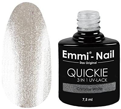 Emmi Nail Quickie Chrome White 3in1 Perlmuttschimmer L029 I LED UV Unter-, Farb-& Überlack I Bis zu 3 Wochen Glanz I Kratzfest stoßfest vegan I 7,5ml