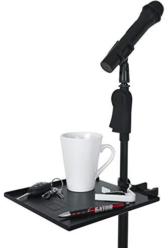 Gator Frameworks Microphone Stand Clamp-On Utility Shelf 9 x 9 Surface Area with 10 Pound Weight Capacity, (GFW-SHELF0909)