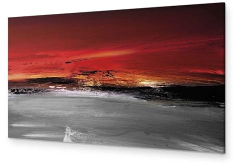 murando - Wandbilder XXL Abstrakt 120x40 cm 1 tlg - Wand Deko Vlies Leinwand Bilder Groß Wanddeko Wohnzimmer Schlafzimmer Kunstdrucke Panoramabild - rot grau orange a-A-0436-b-a