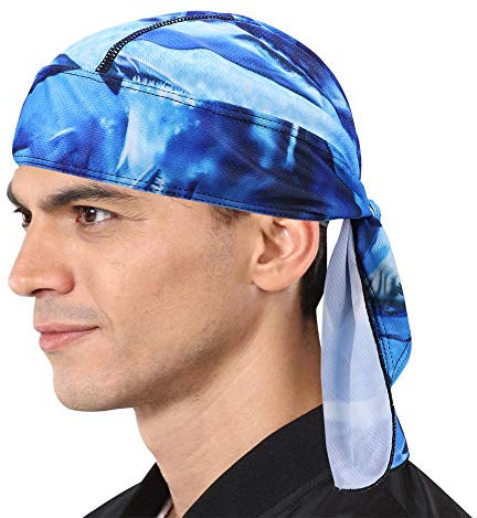 Bandana Kopftuch Herren Bandana Cap Schnell Trocknend Piratentuch Atmungsaktiv Schädelkappe Anti-UV Sonnenschutz Bandana Kopfbedeckung Bedruckt Turbanmütze Funktionskappe für Outdoor Sport Fahren