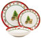NAMAI -Set Piatti Natale Per 6 Persone - Adatta alla Lavastoviglie - Porcellana -18 Pezzi - Servizio Natalizio (SCOZZESE TONDO)