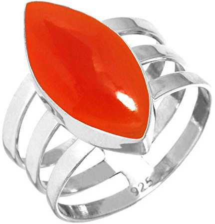 Boho Handgefertigter Schmuck Natürlicher Edelstein Türkis, Perle, Lapis, Granat Marquise Echter 925 Sterling Silber Ring für Frauen