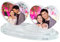 Cadre Photo Personnalisé en Cristal Bloc de Verre de Cristal avec Votre Image Photo Plaque Photo Coeur Luxueux Ornement de Table Cadeau d'Anniversaire Noël pour Maman Papa Bébé Famille Amis Animal