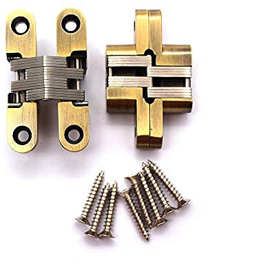 Bisagra oculta en cruz con bisagras ocultas, bisagra oculta, bisagra plegable, con tornillos, para muebles de puerta y ventana