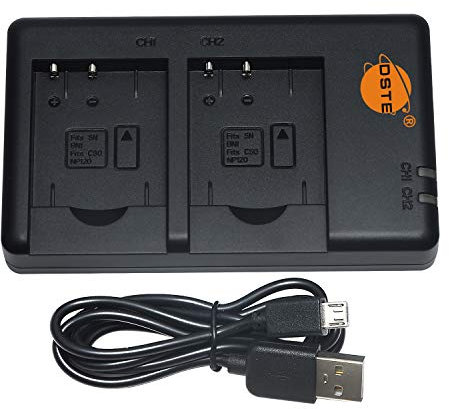 DSTE Chargeur de batterie double USB compatible avec batterie Sony NP-BN1 comme BC-CSN – Alimentation via câble de charge micro USB vers USB-A 2.0
