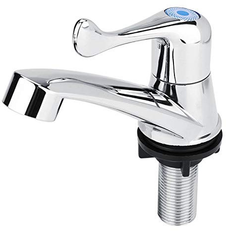 Grifo de Agua Fría Lndividual, Grifo Lavabo, Grifo Agua Fria,Plástico ABS Cromo Grifos Lavabo Acabado Cromado G1/2 Baño Accesorios Individual Fregadero Cocina Único Frío Rociador De Uso para Lavar
