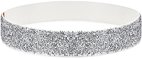 YooAi Strass Elastischer PU Ledergürtel Glänzender Kristall Stretch Taillengürtel Breiter Taillenbund für Frauen Kleid 70cm Kristall Weiß Weiß