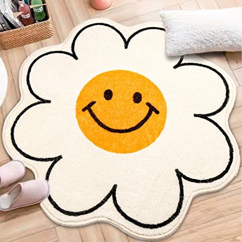 BYETIVE Niedlich Badematte rutschfest Badteppiche, Flauschig Mehrweg Weich Shaggy Badvorleger Supersaugfähig Rutschsichere Rückseite vorleger für Badewanne Dusche und Badezimmer (60 x 60)