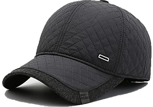 YAMEE Basecap Herren Winter mit Ausklappbarem Ohrenschutz,Wintermütze Unisex Baseballmütze,Wintercap Herrencap Herbst/Winter Weichem Innenfutter