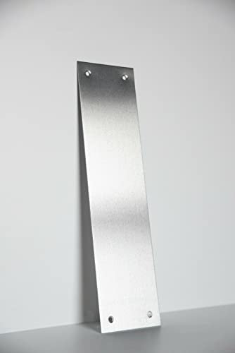 1 Piece of Aluminium Door Push Plate Finger Kick Plates Cover - Fixings Included - Square or Rounded Corners (Rounded Corners, 350mm x 100mm)