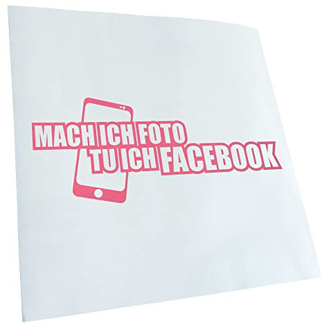 Kiwistar - Autoaufkleber - Hellrosa - 60x24cm Foto tu ich Facebook - Heckscheibe Auto Aufkleber wetterfest für Kfz LKW Mofa Truck - Sticker außen selbstklebend Tuning Zubehör für Fenster Fahrzeug