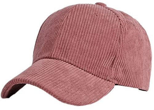 GIBZ Cappellino da Baseball Classic Unisex, Cappello da Sole in Velluto a Coste Regolabile con Visiera Curva, Berretto per Sport, Rosso