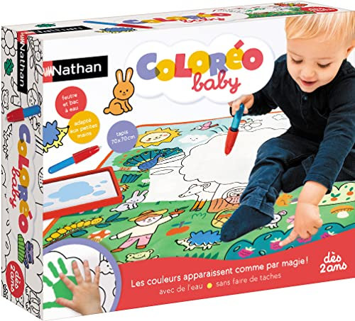 Nathan Coloréo Baby - Lernspiel - Wassermalmatte für Kinder ab 2 Jahren, 70 x 70 cm