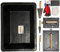 Kit d'Outils de Maçonnerie Caoutchouc & Pose Carrelage, Bricolage, lot de 10 outils - 1x Auge 40L, 2x Taloches, 3x Truelles, 2 Paires de Gants, 1x Eponge de Maçon, 1x Lot de 12 Masques FF2