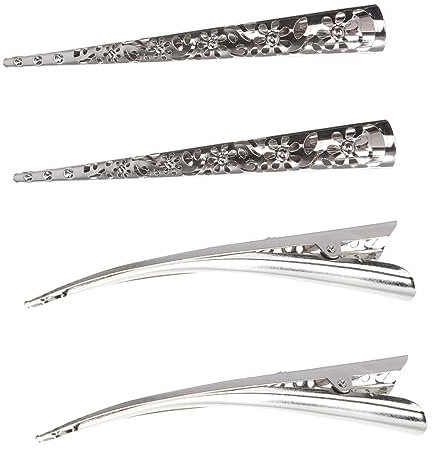 minkissy 4 Piezas Pinzas De Cocodrilo Pinzas Pelo Pinzas De Pelo De Cocodrilo Pasador De Pelo De Las Mujeres Pinzas Para El Pelo De Pico De Pato De Metal Cabello Denso Clip De Estilo Perder