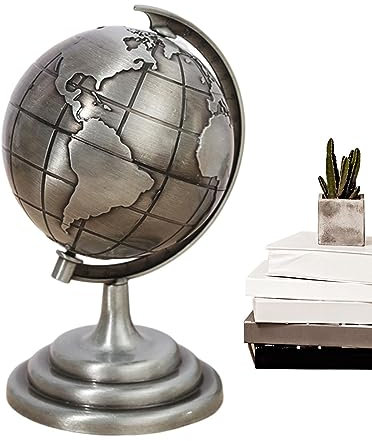 Globus aus Legierung, pädagogischer Globus mit Ständer, mongeografische und legierte Globen mit Halterung für Bücherregal, Inneneinrichtung und Bürodekoration Wobblo