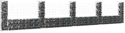 SKM Panier gabion en forme de U avec 5 colonnes en fer 500 x 20 x 100 cm, poids : 34 kg, 151278