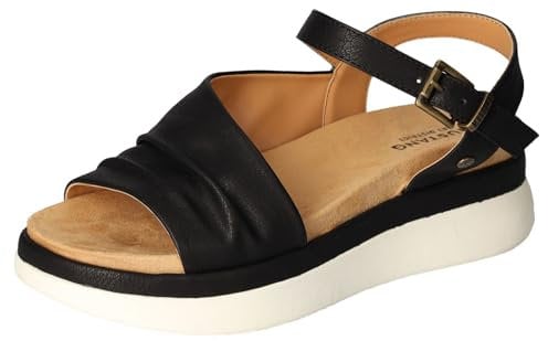 Mustang Femme 1493-801 Sandale cale, Noir, 42 EU