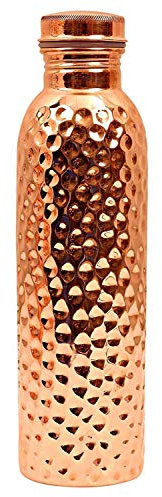 PR INTERNATIONAL Pure Copper Hammered Water Bottle with Lid 900ML