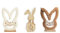 Schmucks HOME Osterdeko Aufsteller 3X Osterhasen weiß beige Holz Fell